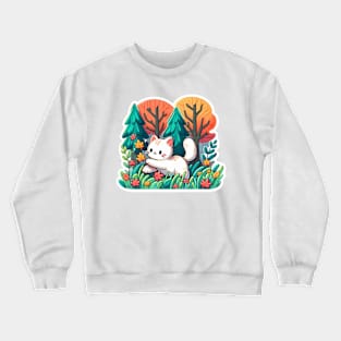 kitty in the woods Crewneck Sweatshirt